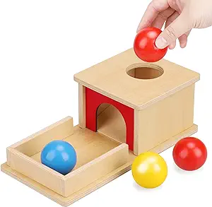 Throwing a ball into a box game
